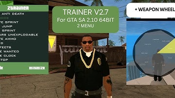 GTA SA 2.10 64BIT - MODMENU TRAINER 2.7 RELEASED‼️