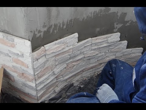 Отделка балкона ДИКИМ камнем видео! Декоративный камень своими руками! Отделка искусственным камнем