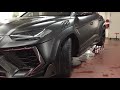 Оклейка Lamborghini urus в тюнинге от Mansory матовой антигравийной пленкой Suntek Ppf