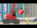 Le gros bulldozer rouge  georges le petit singe  dessins anims