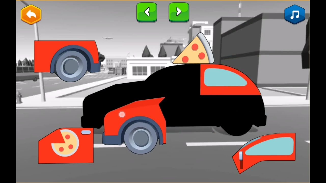 Asra main game, city patrol. Assembly puzzle transportasi