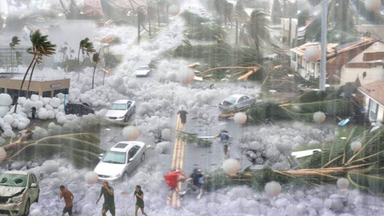 Chaos in Texas! Massive Storm Hail Destroys Homes and Cars in Jersey Village, Houston, TX!