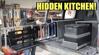 I Built A Hidden Slide Out Kitchen for my Truck - Adventure Vehicle Build Overlanding Camping