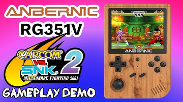 Capcom VS SNK 2 Video Game Gameplay Demo - Anbernic RG351V Handheld Portable Video Game Console