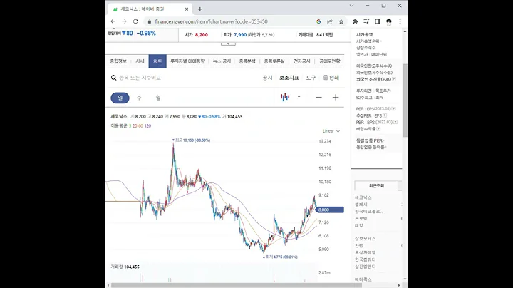 053450세코닉스 주가 전망 및 차트 분석