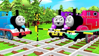 【踏切アニメ】あぶない電車 TRAIN THOMAS SUPERHERO🚦 Fumikiri 3D Railroad Crossing Animation #7