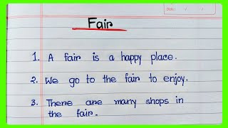 Few lines about Fair in English | 5lines essay on fair in english| Short essay on Fair |