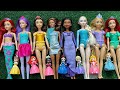 ASMR Most Popular Disney Princess Mattel Dolls lots of colorful rainbow Dresses unpacking toys 3