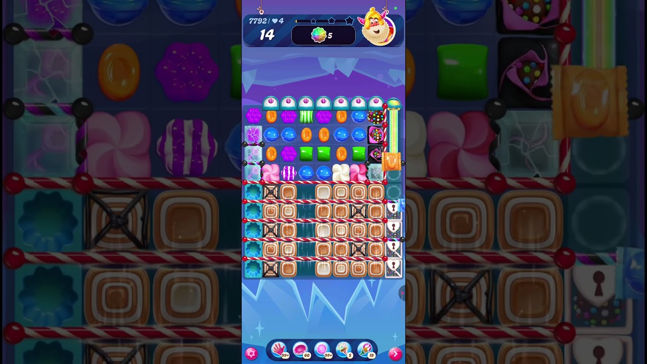 Candy Crush Saga niveau 7792 sans booster, niveau cauchemar