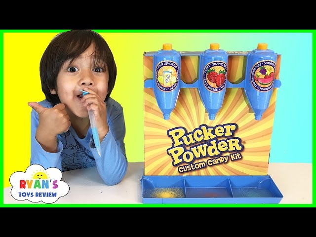 PUCKER POWDER Custom Candy Kit! Sweet and Sour Kids Candy Review! Ryan ToysReview class=