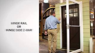 Identifying the Parts of Andersen® Self-Storing Storm Doors This video will assist you in identifying the parts of an Andersen® Self-Storing storm door. These identifying features can be found