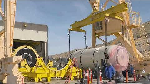 Watch Crews Install SLS Rocket Flight Support Booster into Test Stand