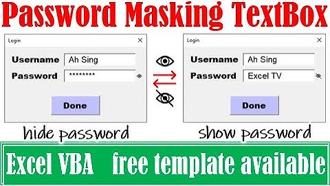 Hide and show password using a password masking textbox in VBA