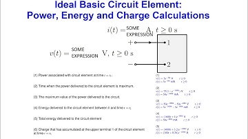 Power and Energy and Charge Calculations for an Ideal Basic Circuit Element