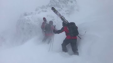 Ski Patrollers Battle Fierce Winds During Avalanche Control Work on Donner Summit