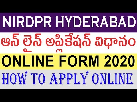 NIRDPR Jobs Apply Online 2020 | NIRDPR Online Form 2020 | NIRDPR Form Fill up 2020 | TeluguJobPortal