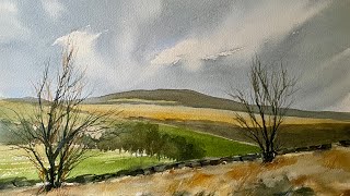 Paint A Loose WATERCOLOR STORMY SKY, WELSH MOUNTAINS Watercolour Landscape PAINTING Tutorial DEMO