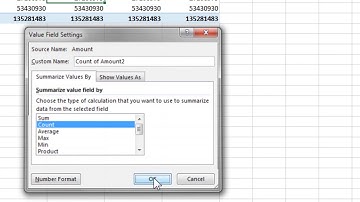 Pivot Table Value Field Settings