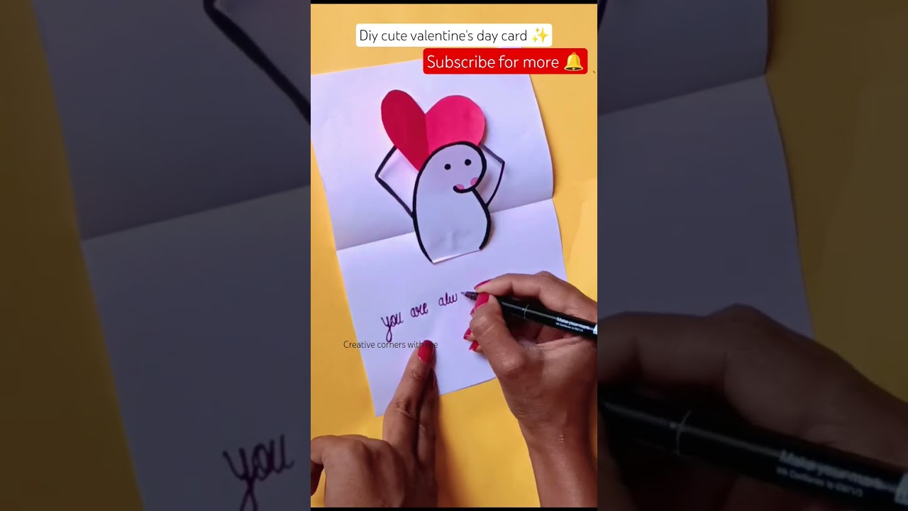Diy Cute Valentine's Day Card Making Idea 💡😉 