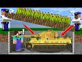WHY VILLAGER HIDE the TANK UNDER FARM? in Minecraft Noob vs Pro