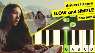 Video thumbnail of "Olivia Rodrigo - drivers license - piano tutorial - easy slow"