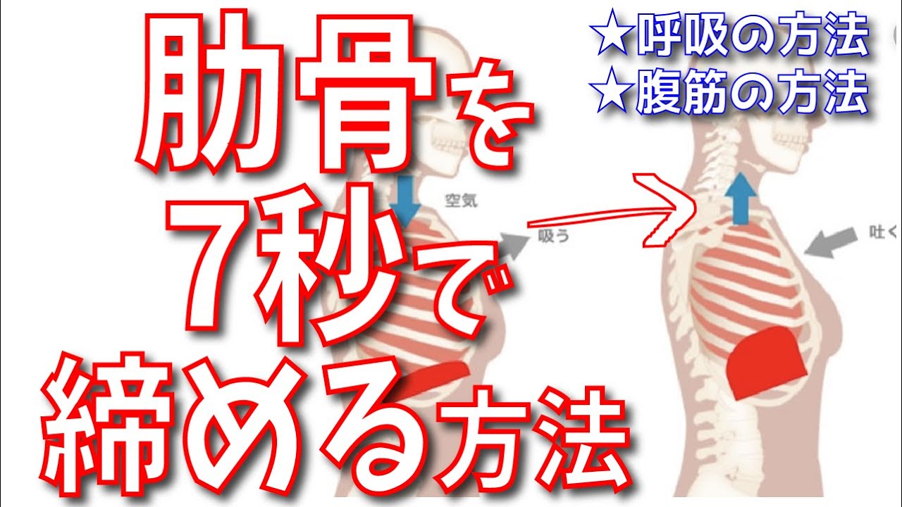 女性必見 肋骨を7秒で締める方法 肋骨 締める 方法 トレーニング Youtube