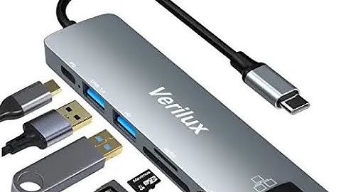 Verilux® 7 in 1 USB C Hub,Type C to 4K HDMI Output,PD Charging Port,RJ45 Ethernet,SD/TF Card,USB 3.0