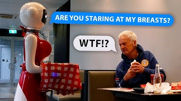 Inappropriate Robot Waitress Prank!