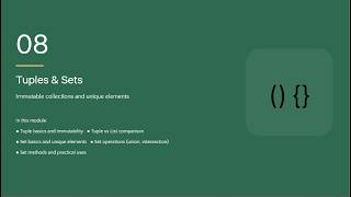 Python Course: Tuple, Sets & Dictionary (Lecture 5)