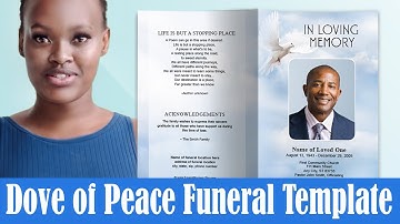 Funeral Program Template - Dove of Peace Design