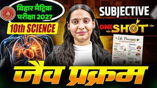 जैव प्रक्रम Subjective One Shot | Class 10th Science Chapter 1 Bihar Board | By Nidhi Mam