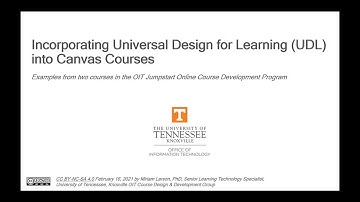 Incorporating Universal Design for Learning (UDL) into Canvas Courses