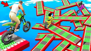 SHINCHAN AND FRANKLIN TRIED THE BROKEN SPEED BOOSTER ROADS IMPOSSIBLE PARKOUR CHALLENGE GTA 5