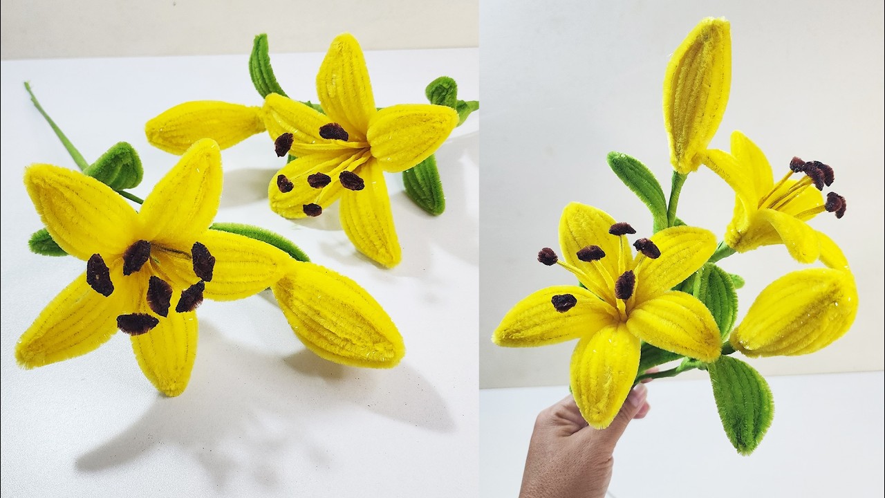 Лилия своими руками 🌼 Простой мастер-класс по изготовлению лилии из проволоки для чистки трубок |...