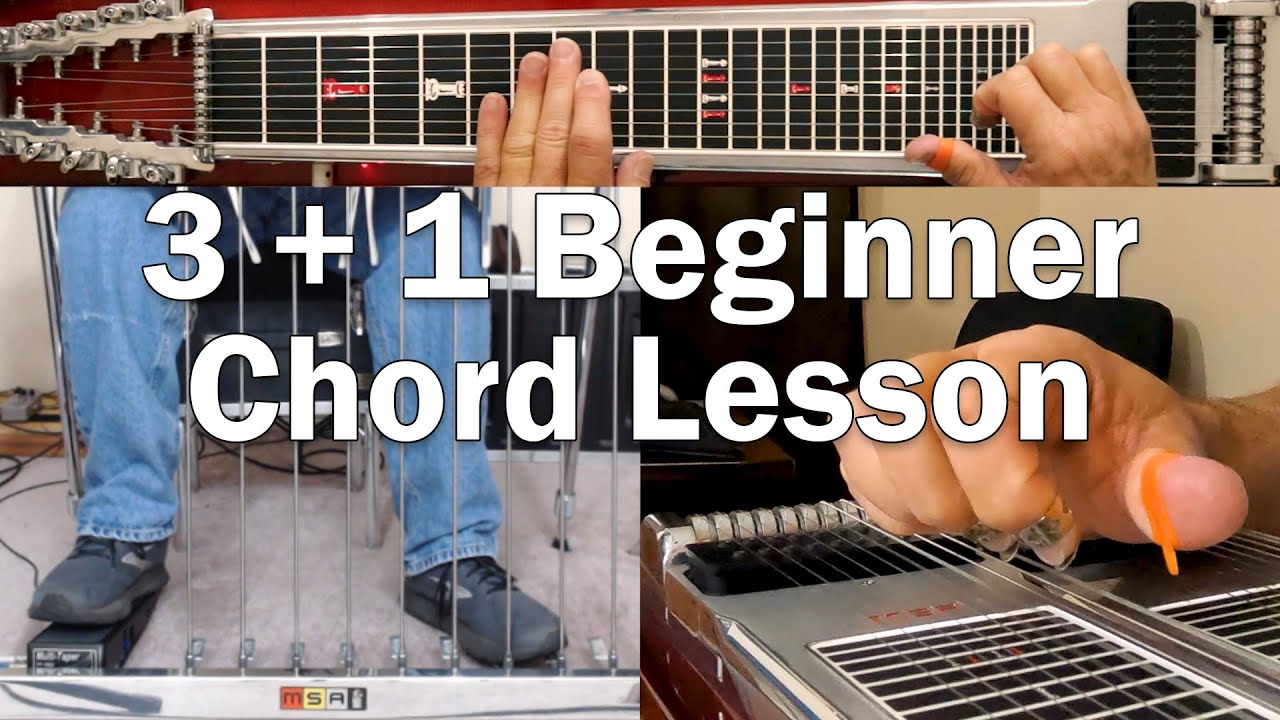 Beginner Chord Lesson Using 3 Pedals & 1 Knee Lever Pedal Steel