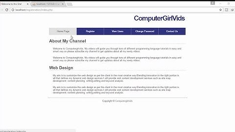 PHP With MySQL In Hindi User Registration Part 1