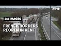 Scene from motorway leading to the Port of Dover after French borders reopen | AFP