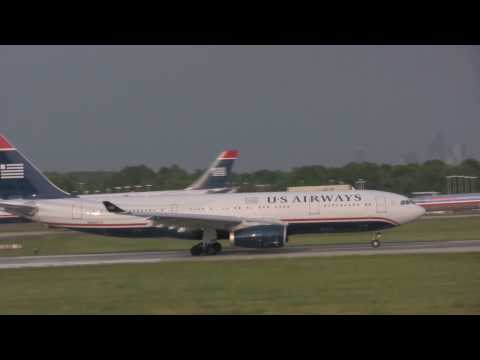 USAirways A330-200 Taxi and Takeoff from Charlotte (HD)