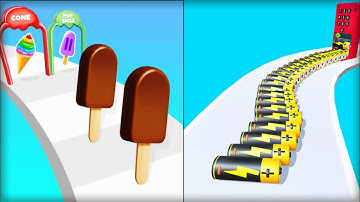 Battery run Vs Ice cream Sandwiche run gameplay , New top Satisfying ASMR walkthrough video game kid