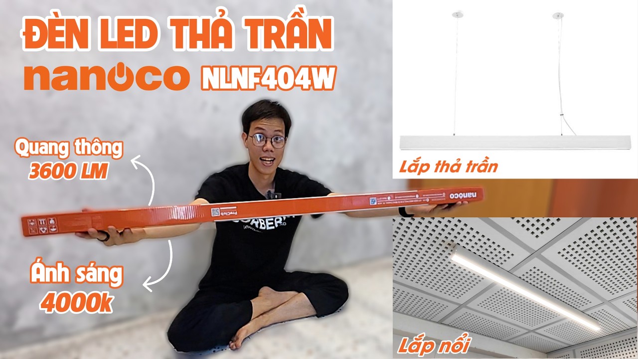 Đèn LED thả trần 40W Nanoco NLNF40 màu trắng