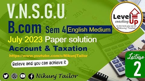 SY B com sem-4 Taxation paper solution ATKT July 2022 | Part-2| VNSGU