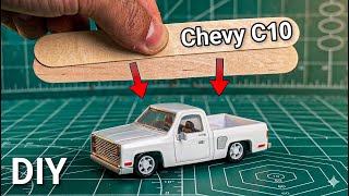 Turning Wooden Sticks into a Realistic Chevy C10 Truck!
