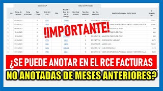 SIRE SUNAT |¿Se puede anotar en el Registro de Compras facturas no anotadas de periodos anteriores?