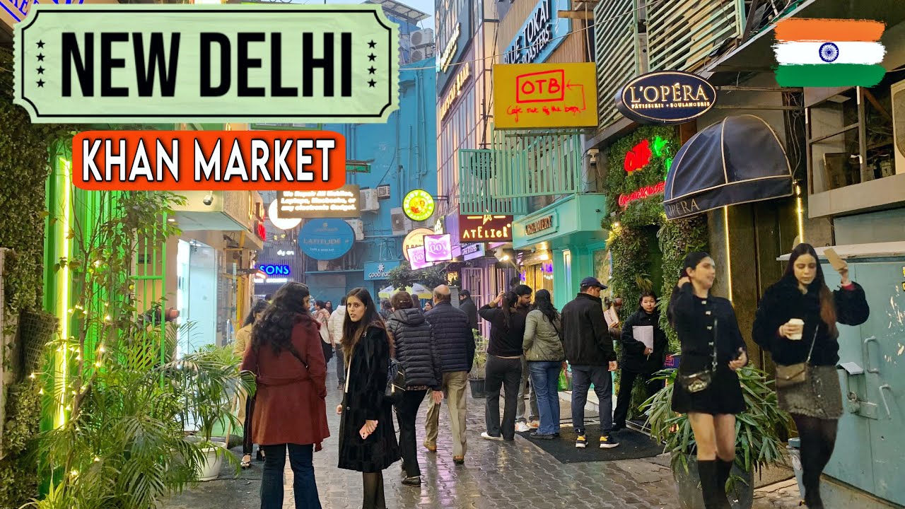 Walking on Rainy Day | KHAN MARKET 2025- New Delhi Walking Tour | Most Luxurious Market in India
