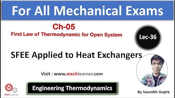 SFEE Applied To Heat Exchangers || Engineering Thermodynamics -36 || By Saurabh Gupta ||For GATE/IES