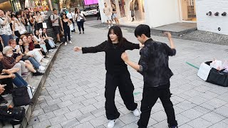 [STREET ARTIST] YU KAGAWA & HYOJIN. INTERACTIVE HONGDAE BUSKING. 230918.