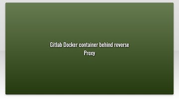 Gitlab Docker container behind reverse Proxy