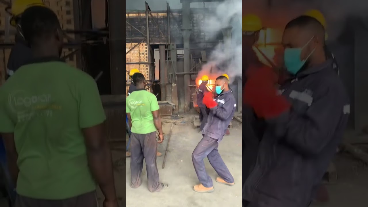 The process where by the waste of copper is being removed from the oven