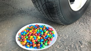 EXPERIMENT: CAR vs M&M Plate | Crushing Crunchy & Soft Things by Car | Kamon Show