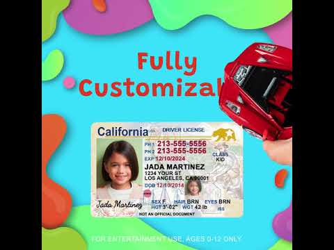 1 Cute Pooch Kid Novelty Driver License Child Safety Identification Card  for Children Under 12 (Florida)